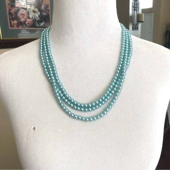 Vintage Stamped Japan 3 Layered Beaded Necklace - Picture 1 of 4